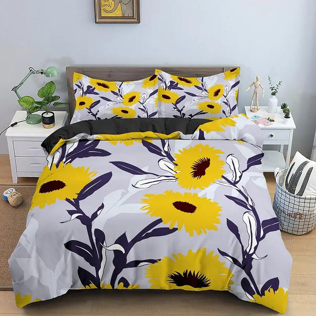 Påslakan med gula blommönster - Sovmoln