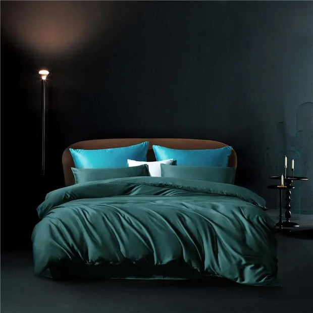 Påslakan i 100% bomull skogsgrön - Sovmoln