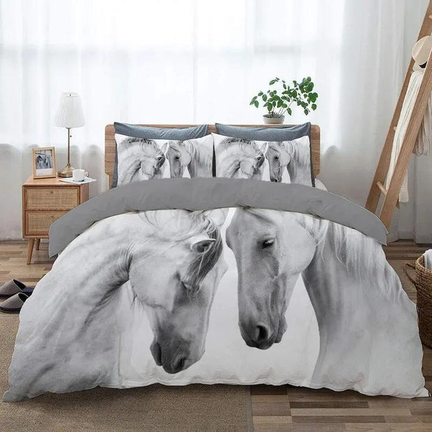 Påslakanset Vita Hästar Tête à Tête - Sovmoln