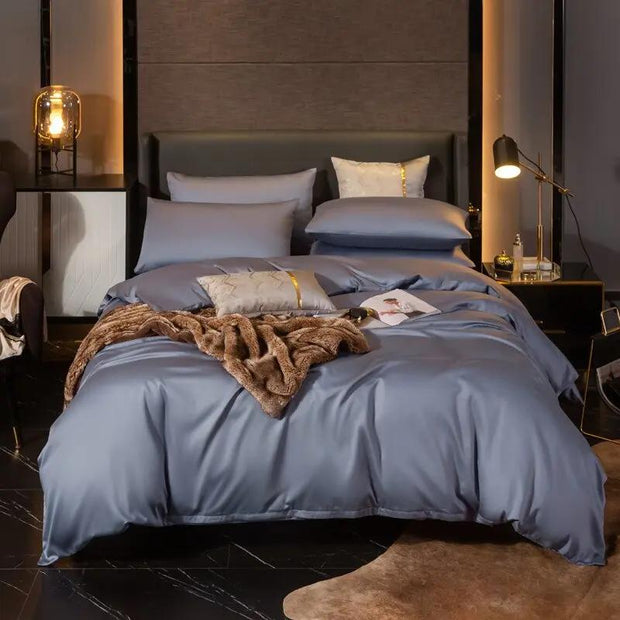 Påslakan Enfärgad 100% Bomull Silverfärgad - Sovmoln