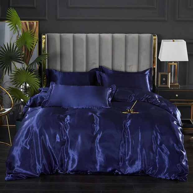 Påslakan i satin blå - Sovmoln