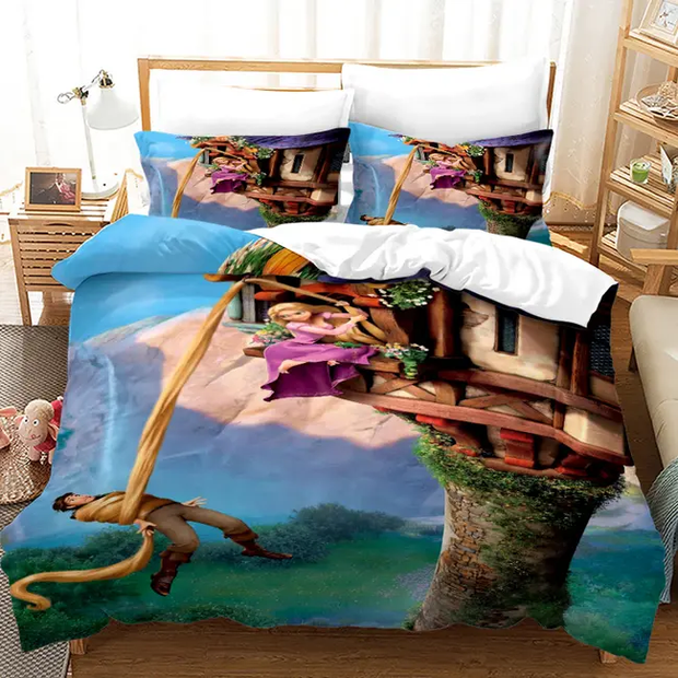 Påslakan med Rapunzel och Flynn Ned från Tornet - Sovmoln