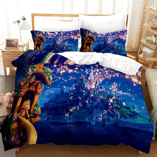 Påslakan med motiv av Rapunzel och ljus från tornet - Sovmoln